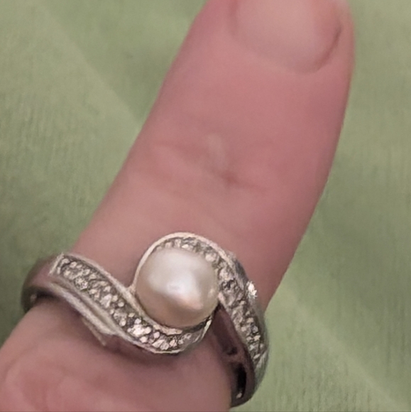 Vintage Pearl 925 Silver Ring Nevada Mines Size 5 - Picture 7 of 7